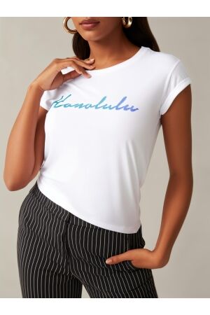 Geisha Geisha t-shirt honolulu 52397-41 T-shirt Korte mouw 10 off-white/green
