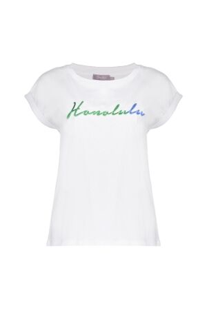 Geisha Geisha t-shirt honolulu 52397-41 T-shirt Korte mouw 10 off-white/green