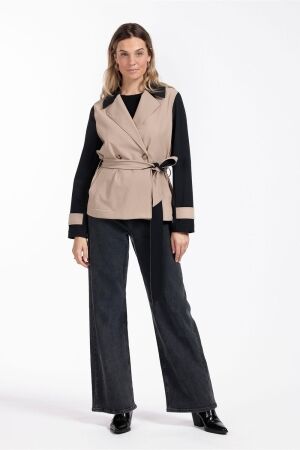 Studio Anneloes Studio Anneloes frederique bonded trenchcoat 12481 Zomerjassen 2290 latte/black