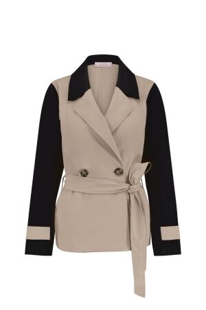 Studio Anneloes Studio Anneloes frederique bonded trenchcoat 12481 Zomerjassen 2290 latte/black