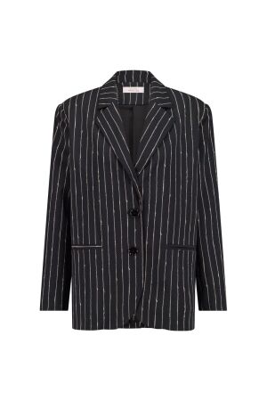Studio Anneloes Studio Anneloes camille pinstripe blazer 12443 Blazers 9022 black/latte