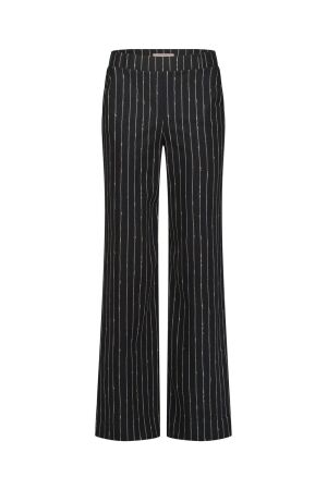 Studio Anneloes Studio Anneloes lexie pinstripe trousers 12445 Broek 9022 black/latte