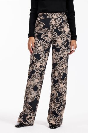 Studio Anneloes Studio Anneloes marilon flower trousers 12450 Broek 9022 black/latte