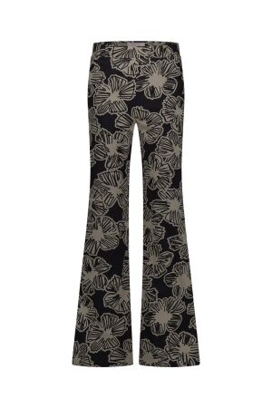 Studio Anneloes Studio Anneloes marilon flower trousers 12450 Broek 9022 black/latte
