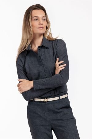 Studio Anneloes Studio Anneloes poppy blind denim shirt 12431 Blouse 9000 black