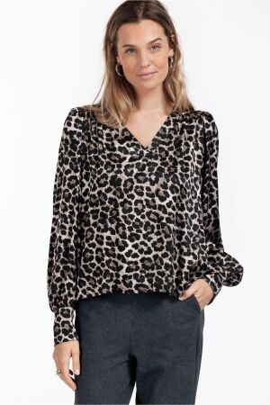 Studio Anneloes Studio Anneloes emmarie animal top 12434 T-shirt Lange mouw 9190 light grey/black