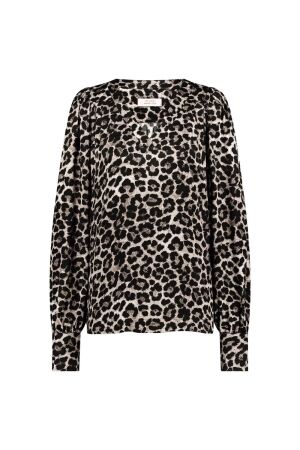 Studio Anneloes Studio Anneloes emmarie animal top 12434 T-shirt Lange mouw 9190 light grey/black