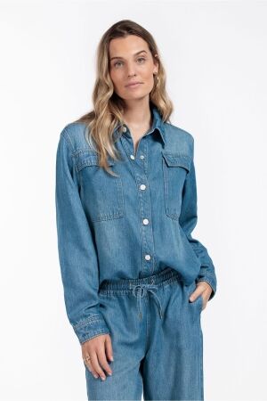 Studio Anneloes Studio Anneloes sterre denim blouse 12498 Blouse 6200 denim blue 6200 denim blue