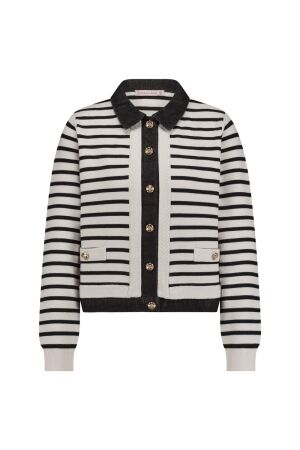 Studio Anneloes Studio Anneloes norelli stripe denim jacket 12487 Jackets 1190 off white/black