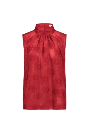 Studio Anneloes Studio Anneloes anic flower jacquard top 12474 Tops en Singlets 3200 dark red