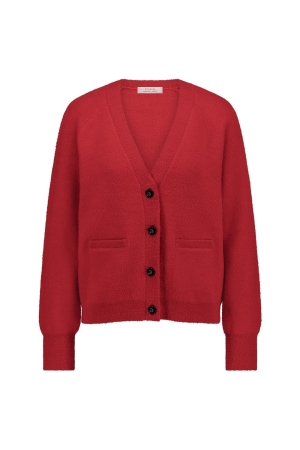Studio Anneloes Studio Anneloes haya mink cardigan 12492 Vest 3200 dark red
