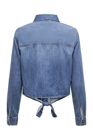 Only Only onlsevigny lecey ls knot dnm shirt akm Blouse medium blue denim