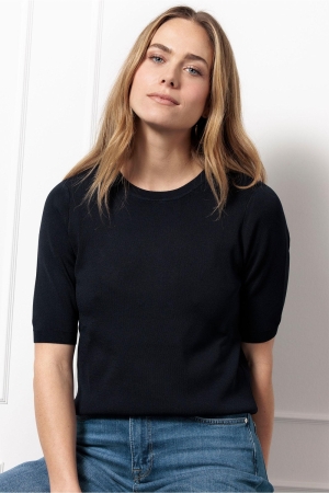 Studio Anneloes Studio Anneloes lana ssl solid pullover 91530 6900 dark blue