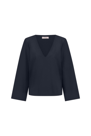 Studio Anneloes Studio Anneloes cilou bonded top 12513 T-shirt Lange mouw 6900 dark blue