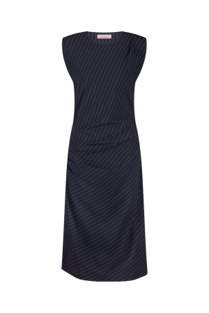 Studio Anneloes Studio Anneloes charlie pinstripe dress 12522 Jurk 6911 dark blue/off white