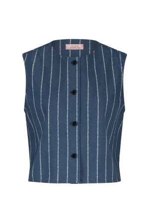 Studio Anneloes Studio Anneloes sjuul pinstripe gilet 12524 Gilets 6211 denim blue/off white