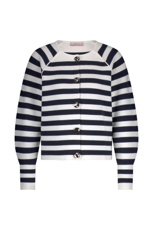 Studio Anneloes Studio Anneloes jasmijn stripe cardigan 12583 Vest 1169 off white/dark blue