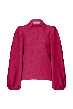 Studio Anneloes Studio Anneloes rianne jacquard top 12568 T-shirt Lange mouw 5200 cherise