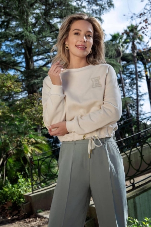 Elvira Casuals Elvira Casuals sweater nora e1 25-055 Sweater 796 ecru