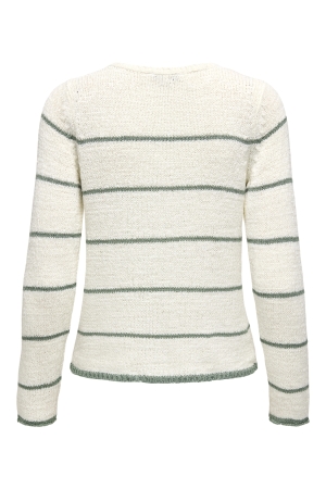 Only Only onlgeena l/s v-neck knt noos Trui cloud dancer w. lily pad