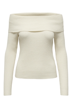 Only Only onlkatia ls off shoulder knt noos Trui whitecap gray melange