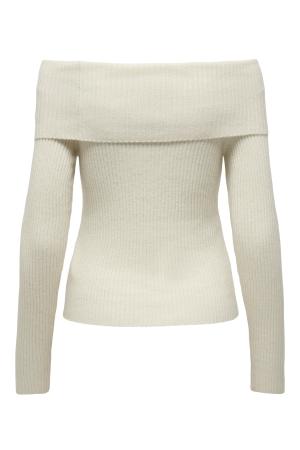 Only Only onlkatia ls off shoulder knt noos Trui whitecap gray melange