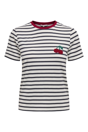 Only Only onlheart life s/s tee jrs noos T-shirt Korte mouw cloud dancer night sky / red cherry