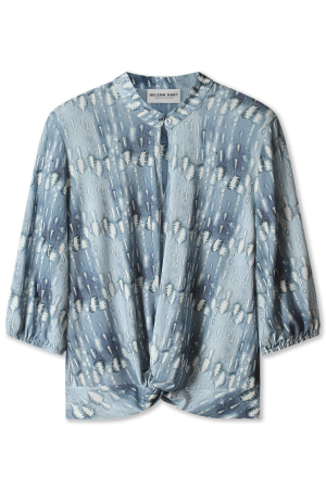 Helena Hart Helena Hart 7651wax - top knot print wax T-shirt Lange mouw blauw