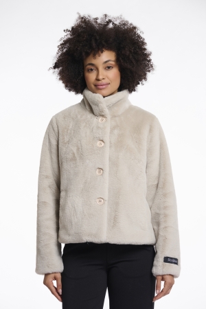 Rino & Pelle Rino & Pelle vie.7002511 single breasted fake fur jacket Jackets 9030 birch