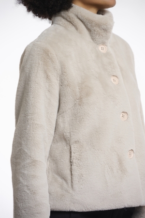 Rino & Pelle Rino & Pelle vie.7002511 single breasted fake fur jacket Jackets 9030 birch