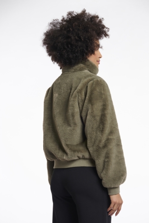 Rino & Pelle Rino & Pelle ambra.7002511 short fake fur jacket Jackets 10867 green ash