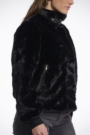 Rino & Pelle Rino & Pelle ambra.7002511 short fake fur jacket Jackets 9900 black