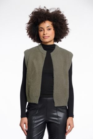 Rino & Pelle Rino & Pelle elona.5002511 short waistcoat Gilets 10867 green ash