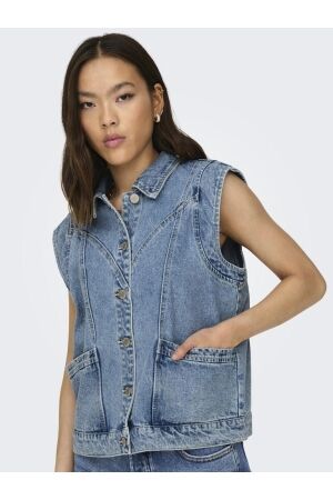 Only Only onlkennedy sl dnm waistcoat bj noos Gilets medium blue denim