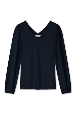 Helena Hart Helena Hart 7654 - top v-neck transfer T-shirt Lange mouw marine