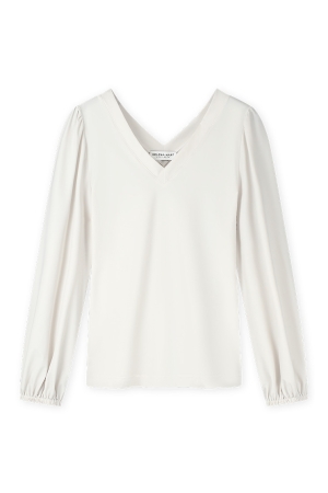 Helena Hart Helena Hart 7654 - top v-neck transfer T-shirt Lange mouw stone