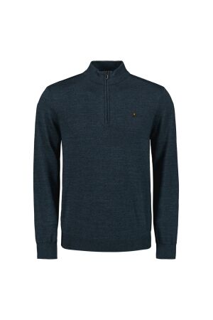 No- Excess No- Excess pullover half zip 2 coloured melange Trui 037 navy