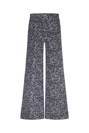 Studio Anneloes Studio Anneloes xx pilar leaves trousers 12661 Broek 9011 black/off white