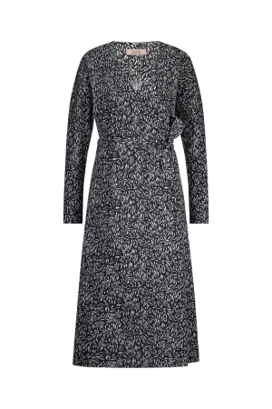 Studio Anneloes Studio Anneloes angie leaves dress 12663 Jurk 9011 black/off white