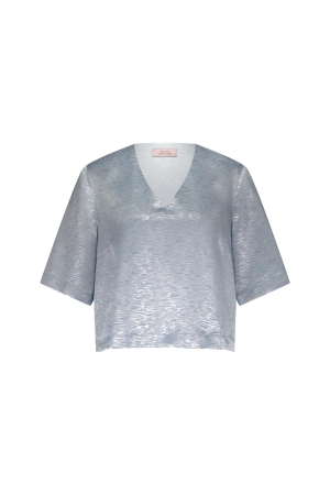 Studio Anneloes Studio Anneloes princilla top 12675 T-shirt Korte mouw 6001 mid blue/silver