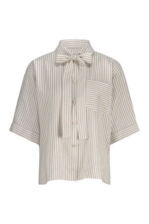 Studio Anneloes Studio Anneloes carmen stripe blouse 12813 Blouse 2211 latte/off white