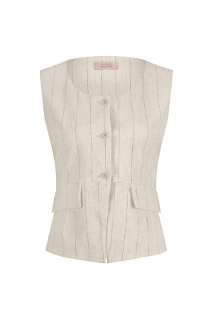 Studio Anneloes Studio Anneloes rebekka pinstripe gilet 12684 Gilets 1490 kit/black