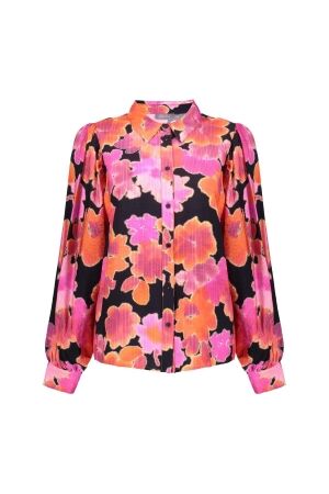 Geisha Geisha blouse print 53632-20 Blouse 420 pink/black