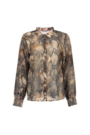 Geisha Geisha blouse print 53634-20 Blouse 925 grey/brown