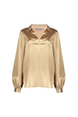 Geisha Geisha satin blouse 53530-14 Blouse 720 sand