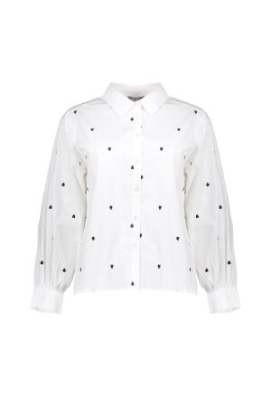 Geisha Geisha blouse hearts 53534-14 Blouse 0 white/black