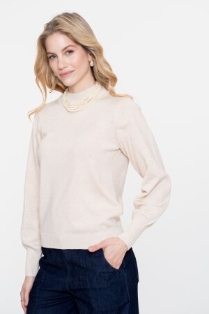 Geisha Geisha pullover basic turtle lurex 54531-14 Trui 10 off-white/gold