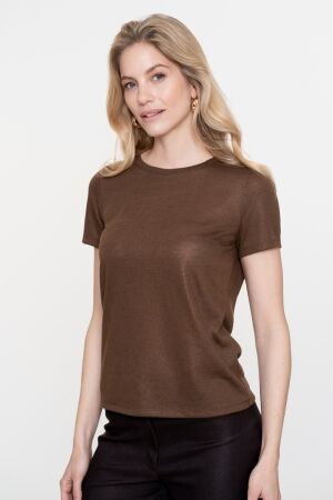 Geisha Geisha t-shirt neck foil 52605-41 T-shirt Korte mouw 785 dark brown