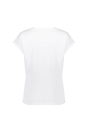 Geisha Geisha t-shirt embroidered word 52607-41 T-shirt Korte mouw 10 off-white/silver