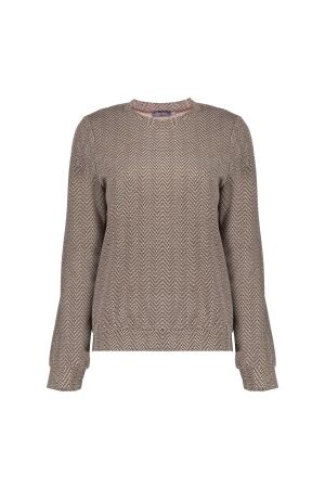 Geisha Geisha top jacquard 52610-60 T-shirt Korte mouw 775 brown/gold